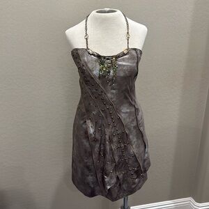 Kimikal Distressed “Leather” Look Dress - Lg..